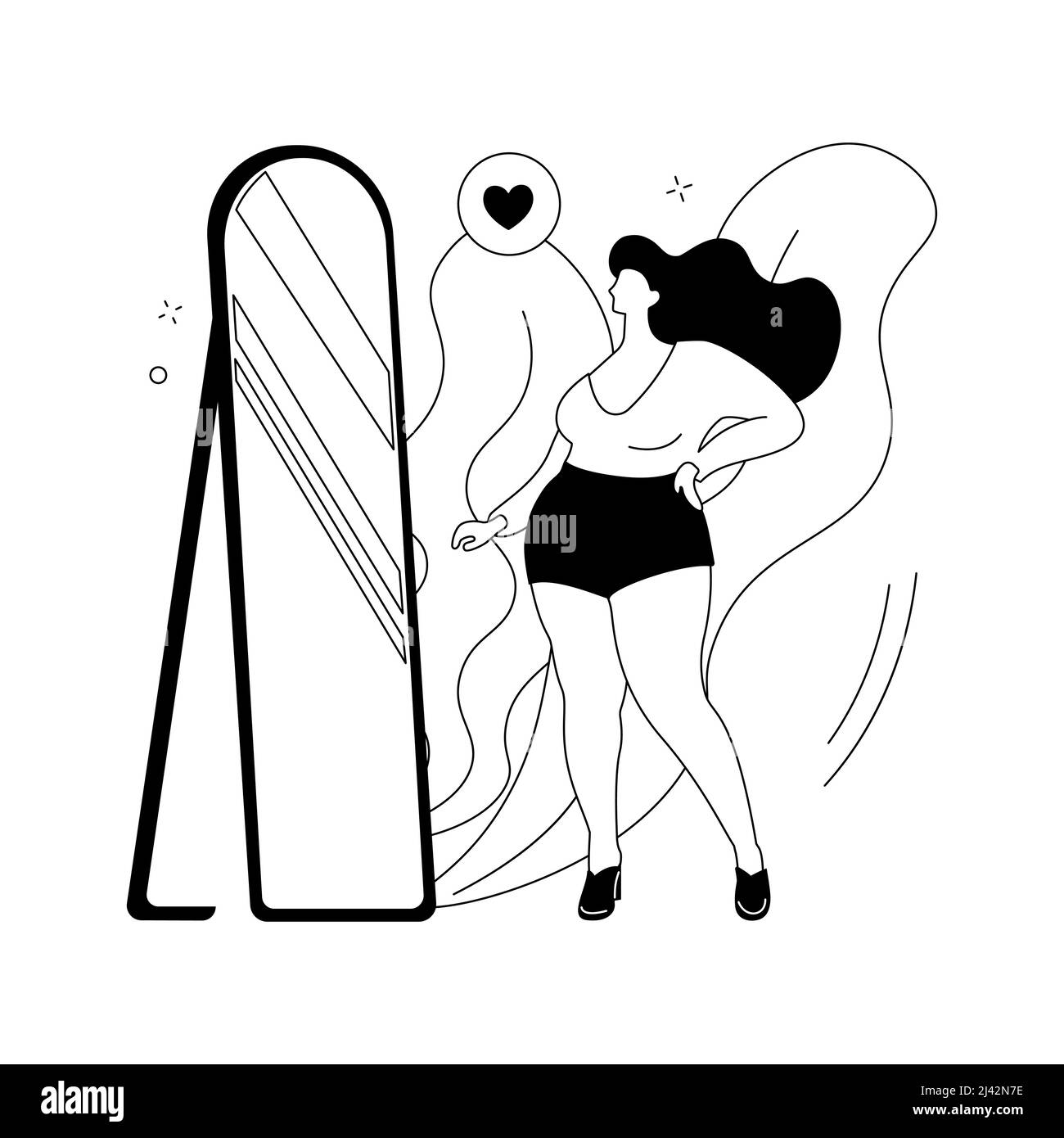 Illustration du vecteur de concept abstrait positif du corps. Image corporelle positive, tendance à la diversité, positivité, acceptation de tous les types de corps, confiance en soi, p Illustration de Vecteur