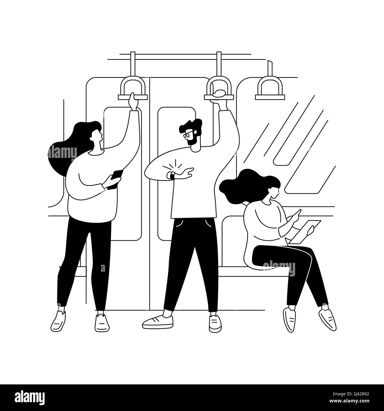 Illustration du vecteur de concept abstrait des transports publics. Transport urbain, accès public, système d'autobus régional, réseau de transport de pays, acheter un billet Illustration de Vecteur