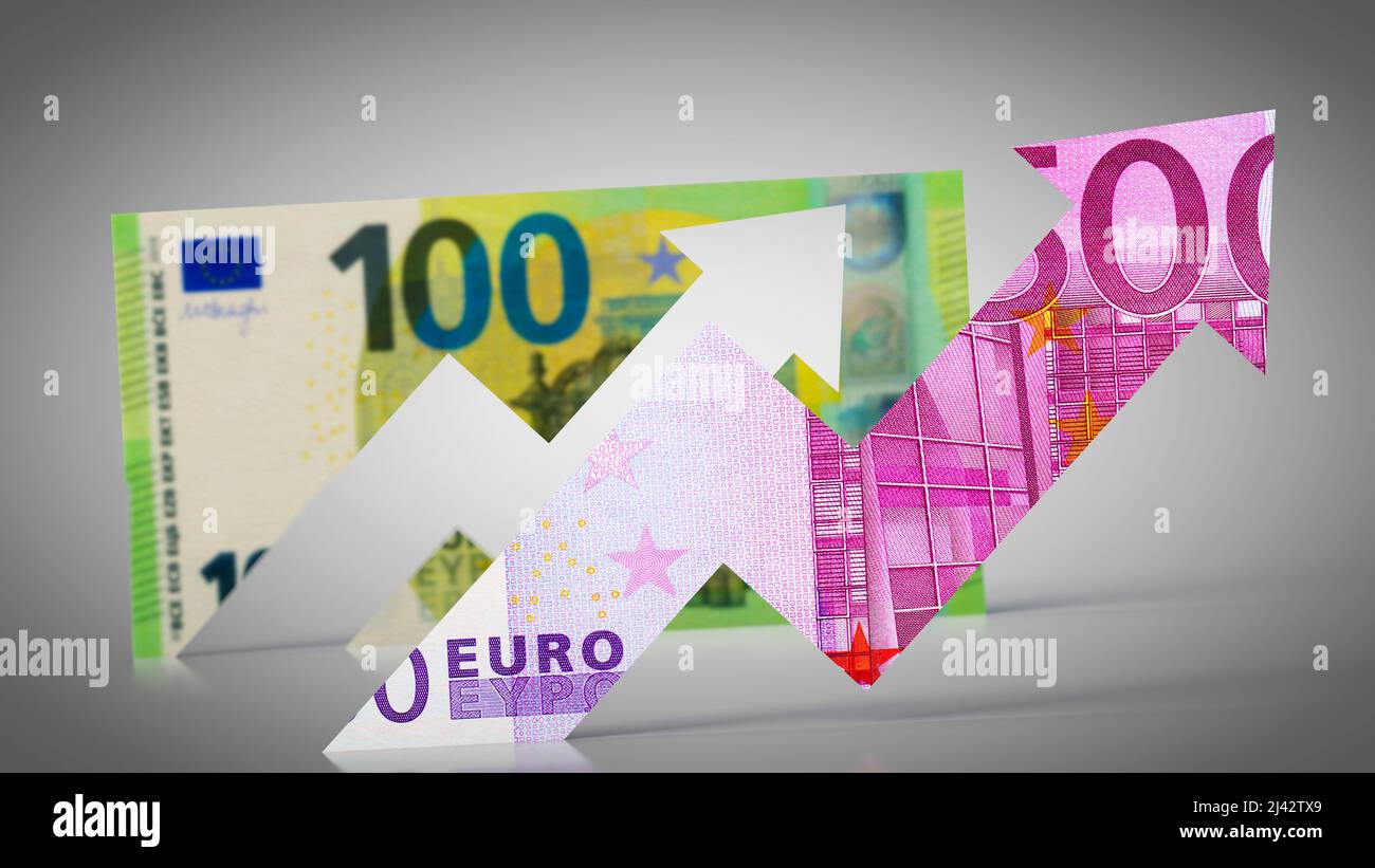 Inflation - le graphique monétaire augmente Banque D'Images