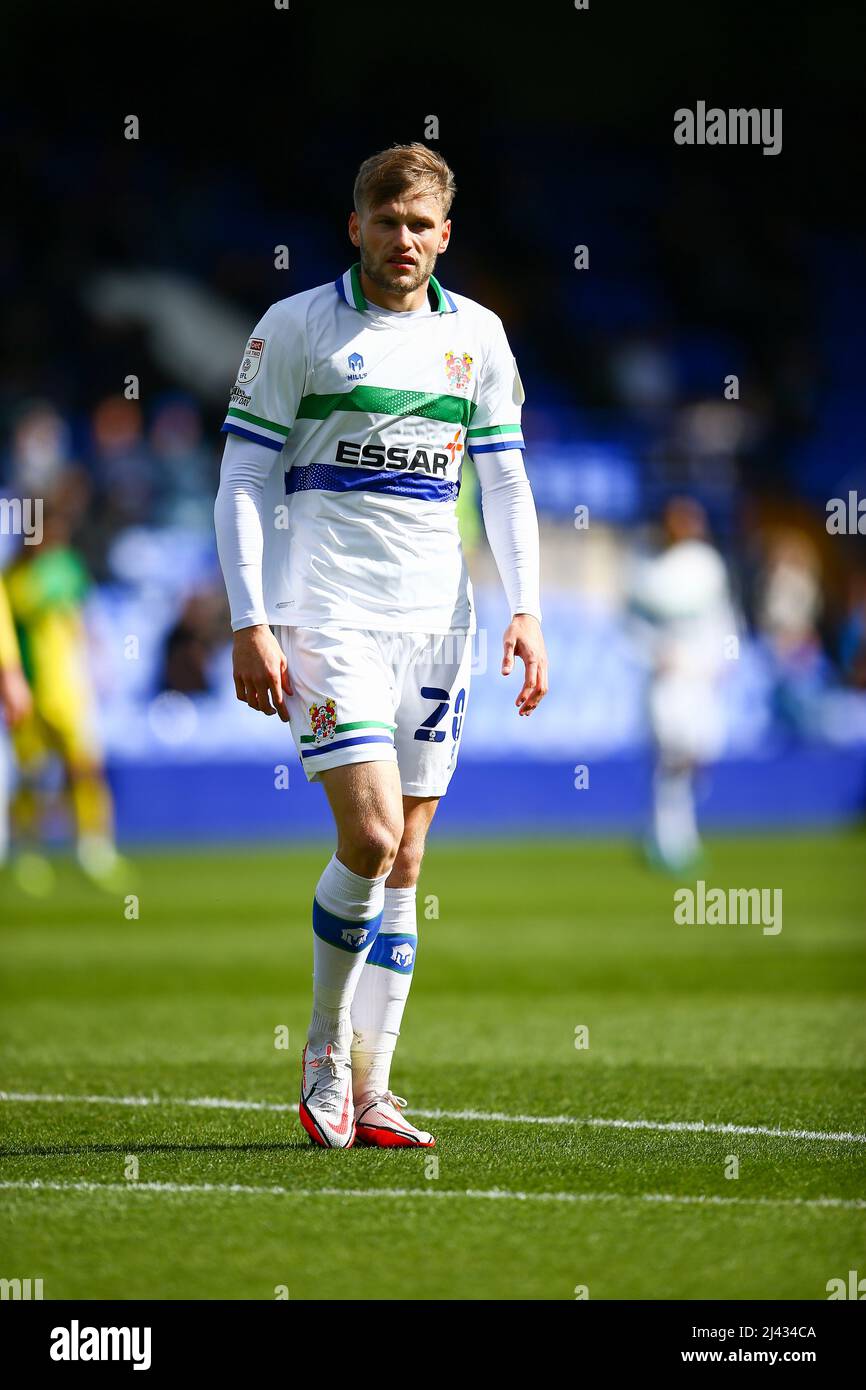 Elliott Nevitt (20) de Tranmere - pendant le jeu Tranmere contre Bristol Rovers, Sky Bet EFL League Two 2021/22, à Prenton Park, Tranmere, Angleterre Banque D'Images