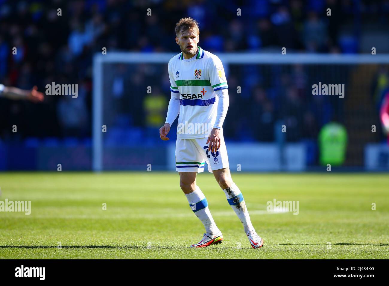 Elliott Nevitt (20) de Tranmere - pendant le jeu Tranmere contre Bristol Rovers, Sky Bet EFL League Two 2021/22, à Prenton Park, Tranmere, Angleterre Banque D'Images