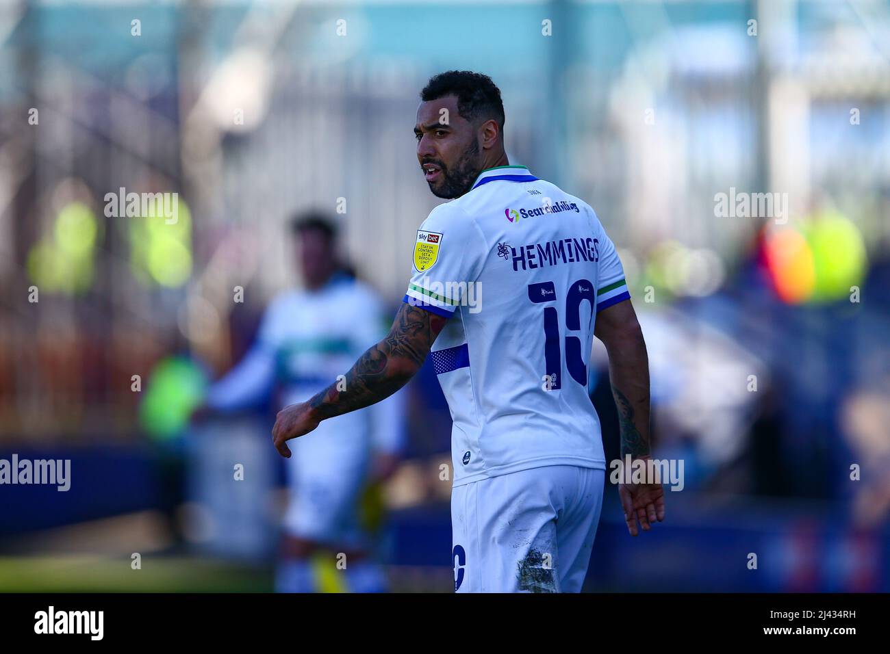 Kane Hemmings (10) de Tranmere - pendant le jeu Tranmere / Bristol Rovers, Sky Bet EFL League Two 2021/22, à Prenton Park, Tranmere Banque D'Images