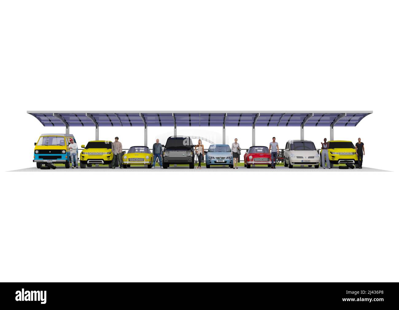 Parking souterrain 3D concept Vector plat isométrique avec voitures. Place de stationnement. Banque D'Images