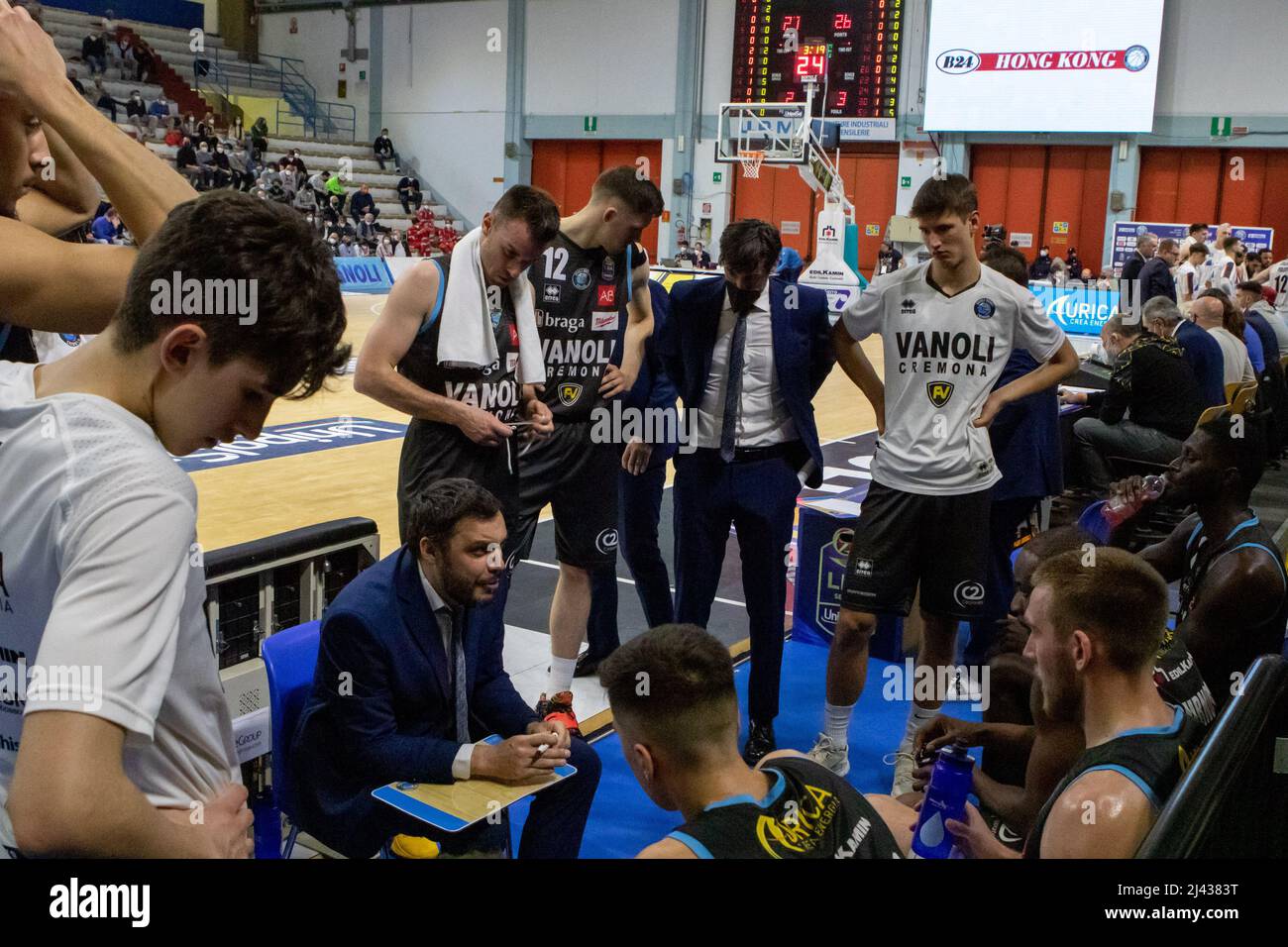 PalaRadi, Cremona, Italie, 10 avril 2022, Paolo Galbiati (Vanoli Cremona) pendant Vanoli Panier Cremona vs Bertram Derthona Tortona - Italien Basketb Banque D'Images