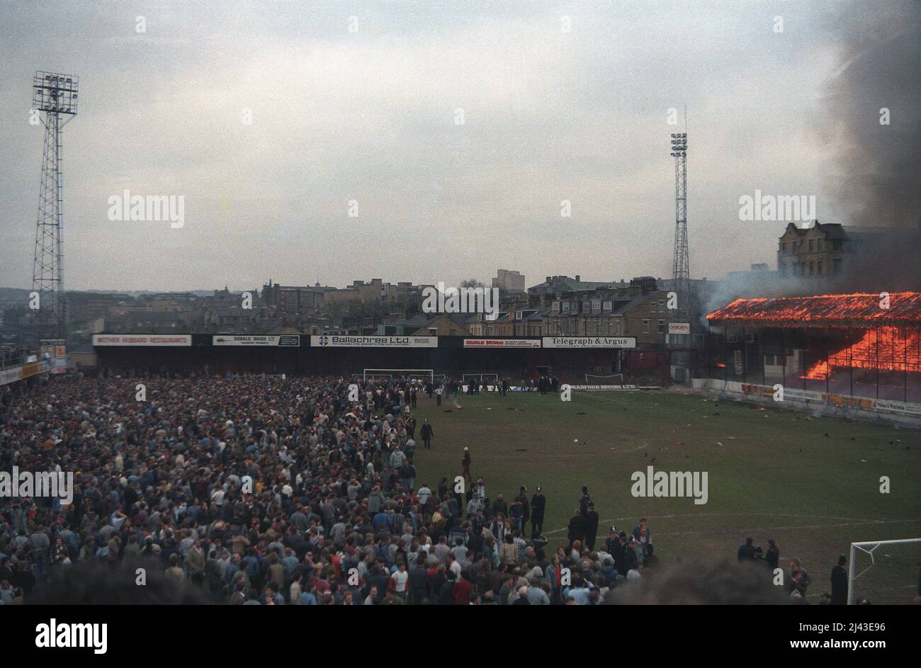 Bradford City Fire Disaster à Valley Parade 1985 Banque D'Images