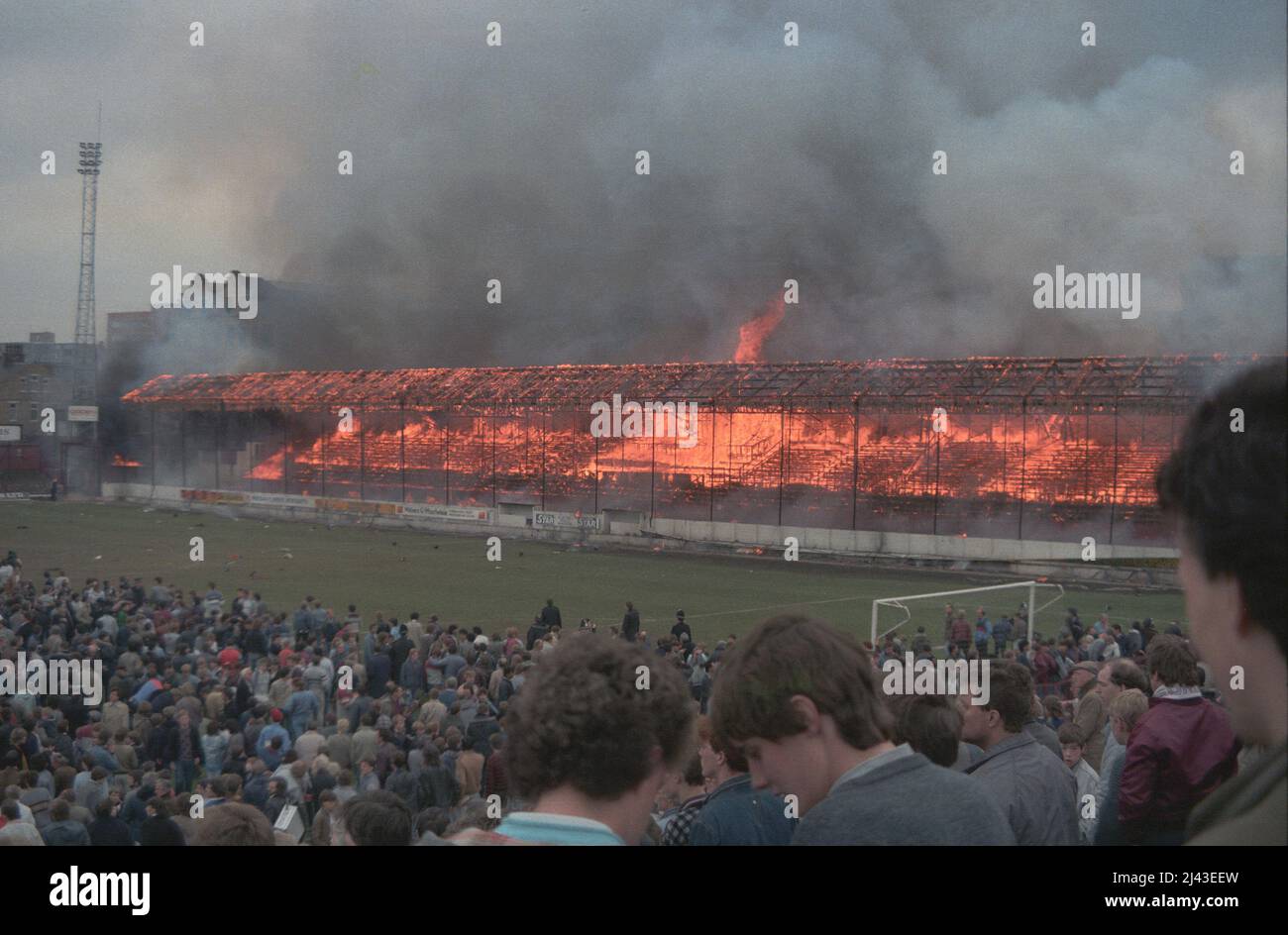 Bradford City Fire Disaster à Valley Parade 1985 Banque D'Images