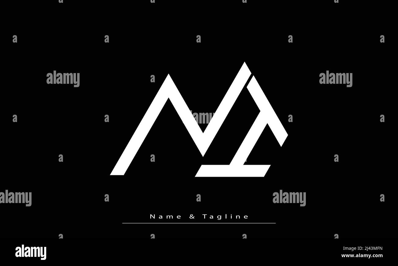 Lettres de l'alphabet initiales Monogram logo ni , IN Illustration de Vecteur