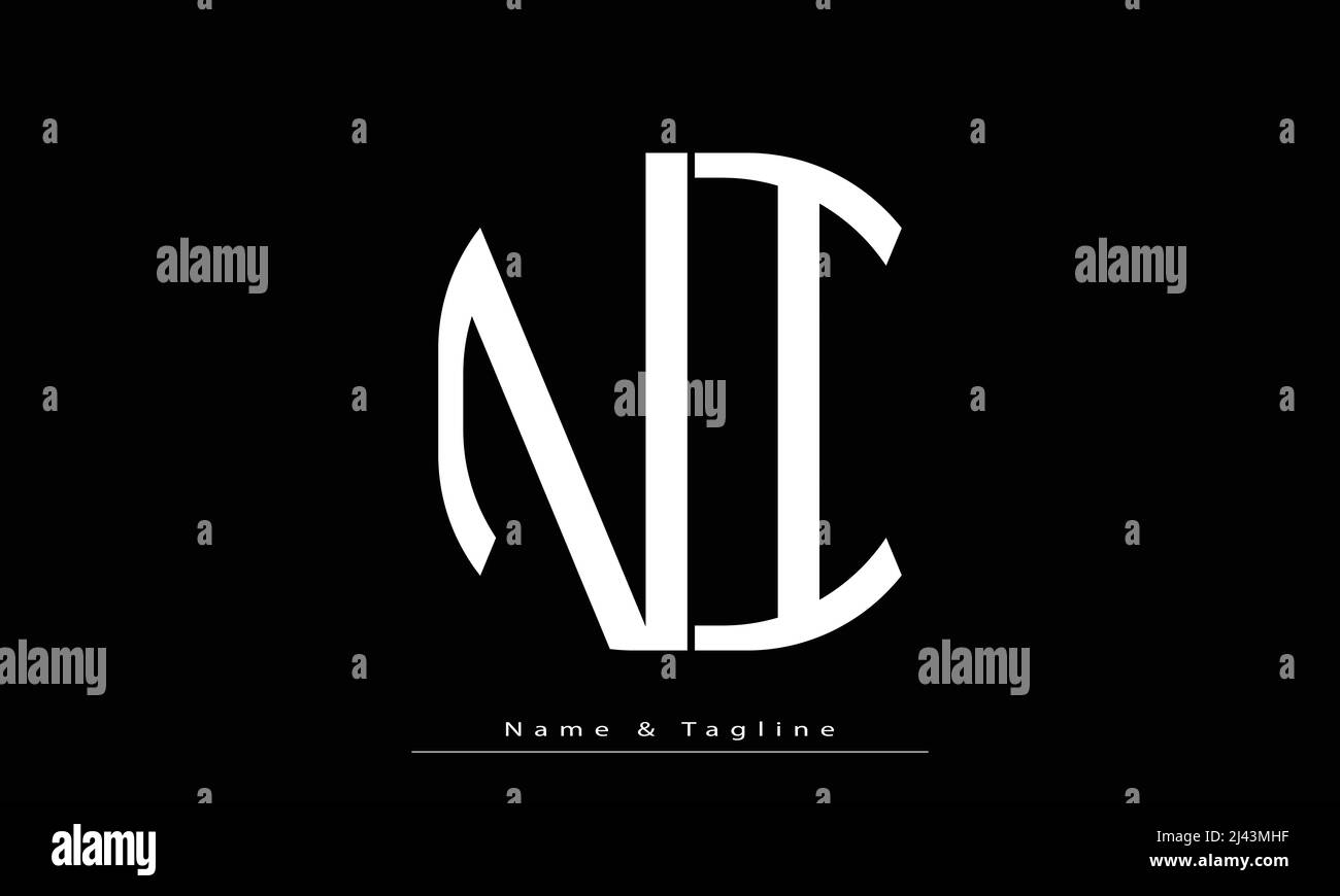 Lettres de l'alphabet initiales Monogram logo ni , IN Illustration de Vecteur