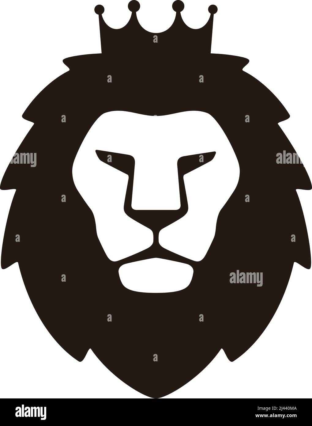 Visage de dessin animé de lion, portant la couronne, comme un roi, illustration vectorielle Illustration de Vecteur