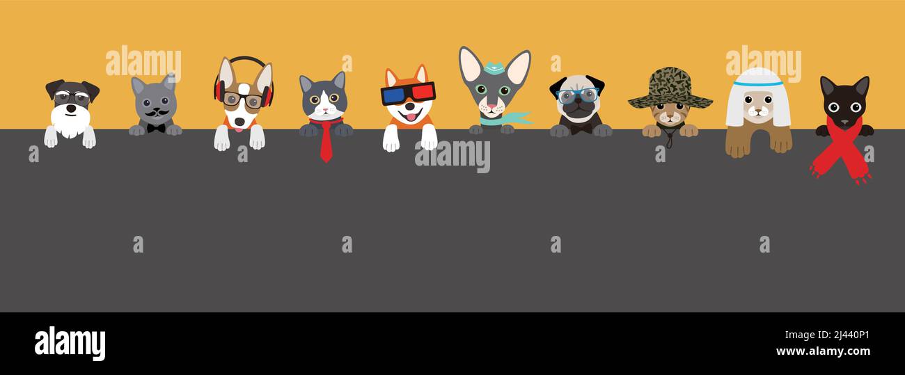 Portrait des animaux, portant quelque chose, style cool, cosplay Illustration de Vecteur