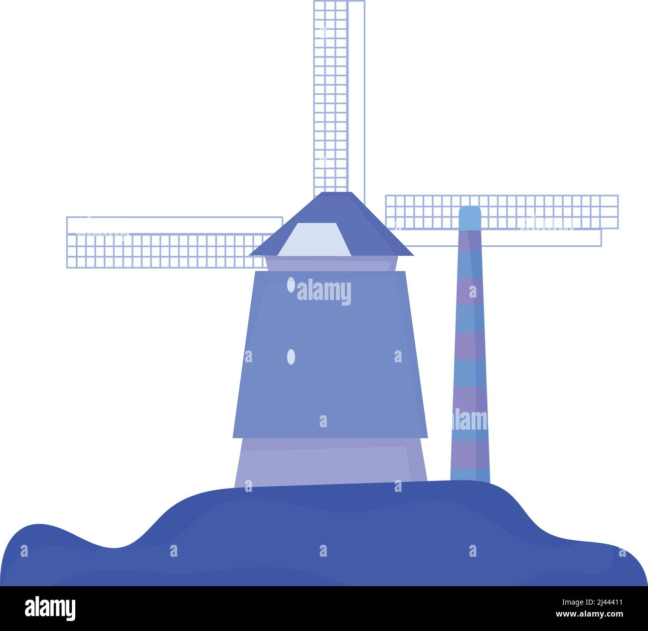 Image d'icône de moulin hollandais isolée vecteur Illustration de Vecteur