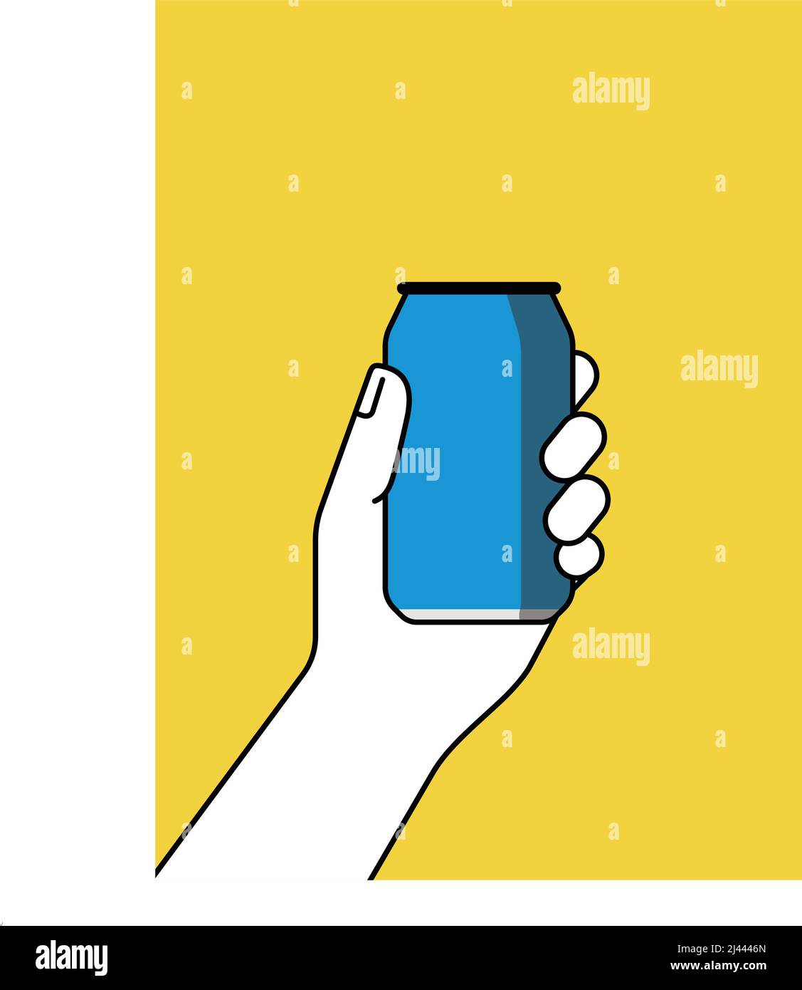 Main tenant une boîte de coke Illustration de Vecteur