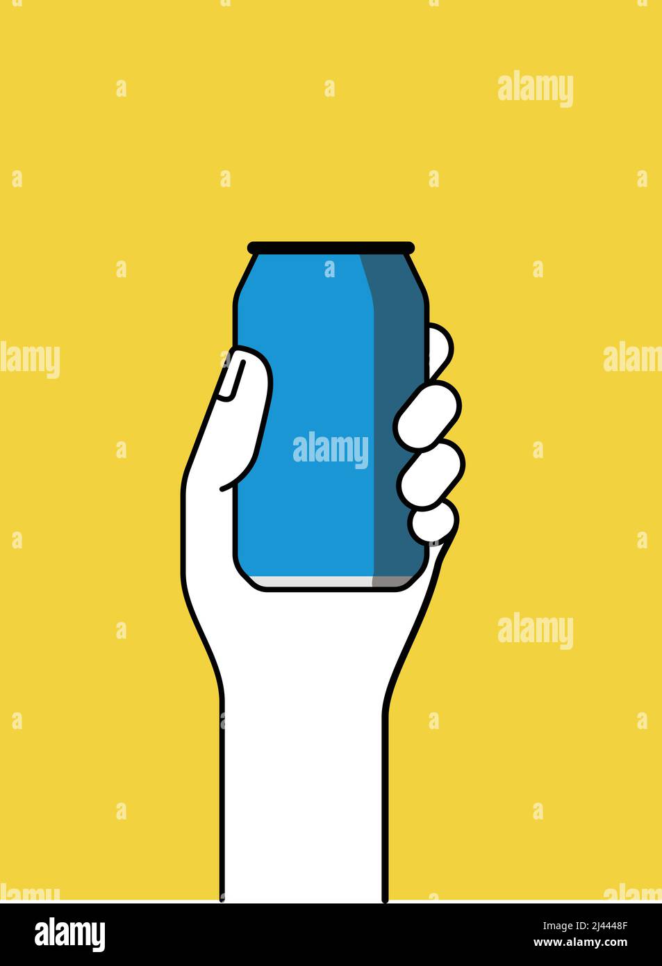 Main tenant une boîte de coke Illustration de Vecteur