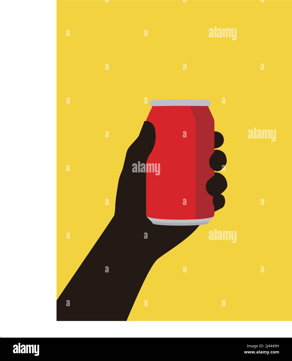 Main tenant une boîte de coke Illustration de Vecteur