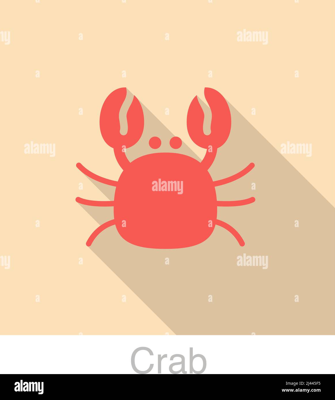Illustration vectorielle de motif d'icône plat de crabe Illustration de Vecteur