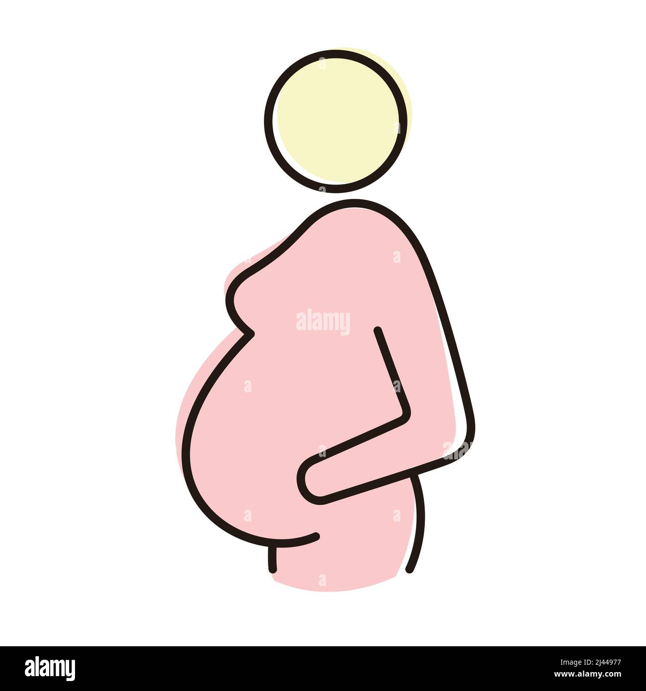 Icône de la femme enceinte Vector dans un style linéaire tendance Illustration de Vecteur