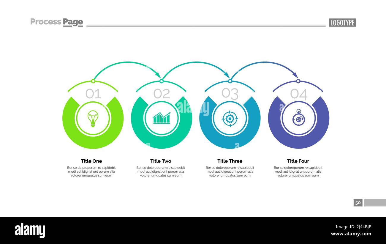 Modèle de diapositive de l'organigramme du processus. Données d'entreprise. Graphique, diagramme, conception. Concept créatif pour l'infographie, le projet. Peut être utilisé pour des sujets tels que système, ou Illustration de Vecteur