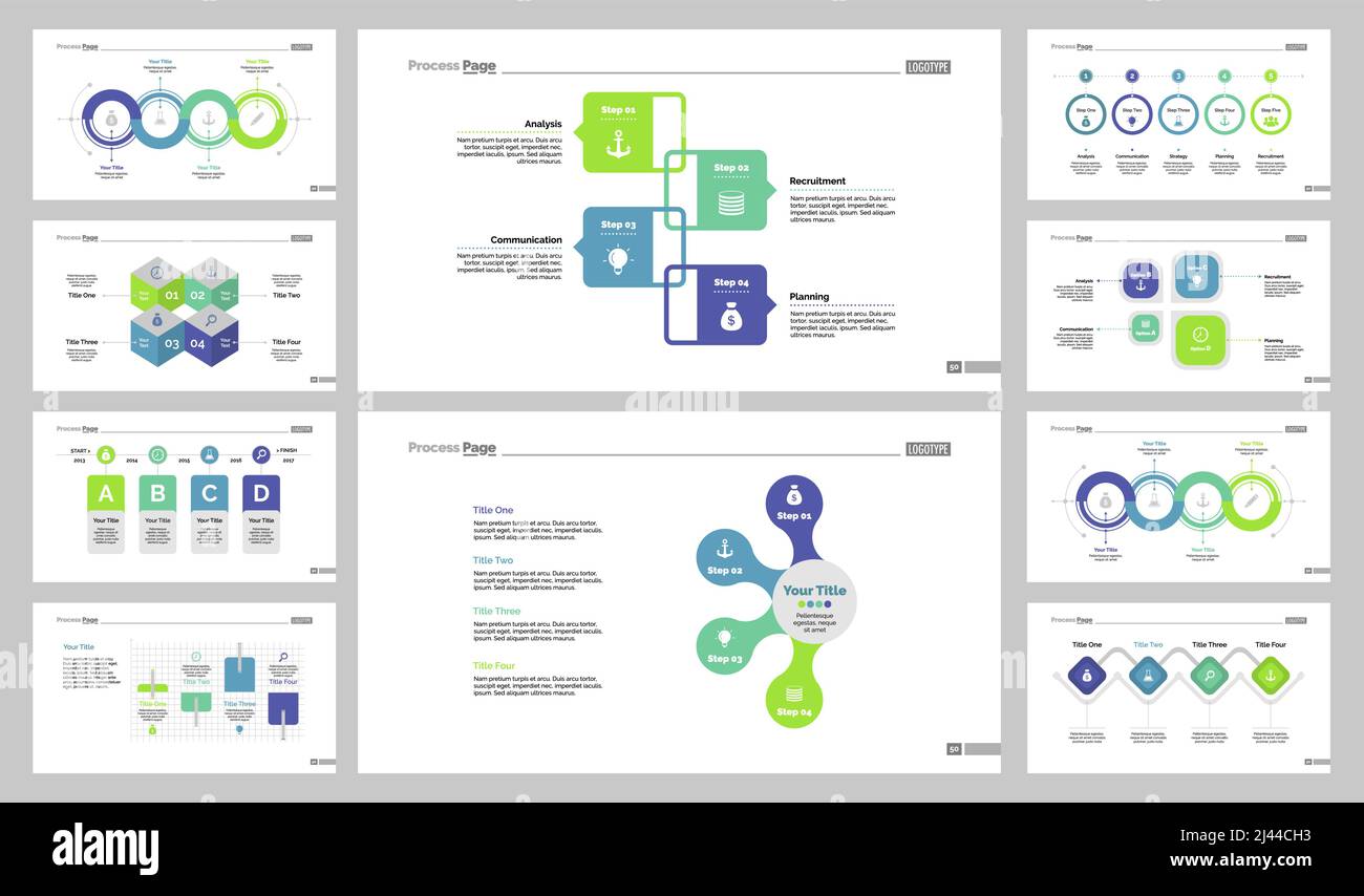 L'ensemble de conception d'infographies peut être utilisé pour la mise en page du flux de travail, le diagramme, le rapport annuel, la présentation, la conception Web. Concept d'entreprise et de gestion avec processus Illustration de Vecteur