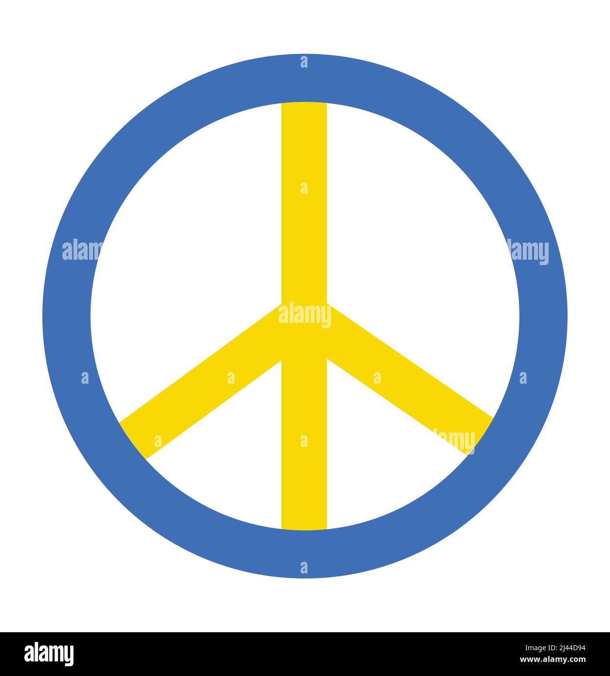 La paix pour l'Ukraine élément clipart. Signe vecteur bleu et jaune, couleurs pacifiques du drapeau ukrainien Illustration de Vecteur