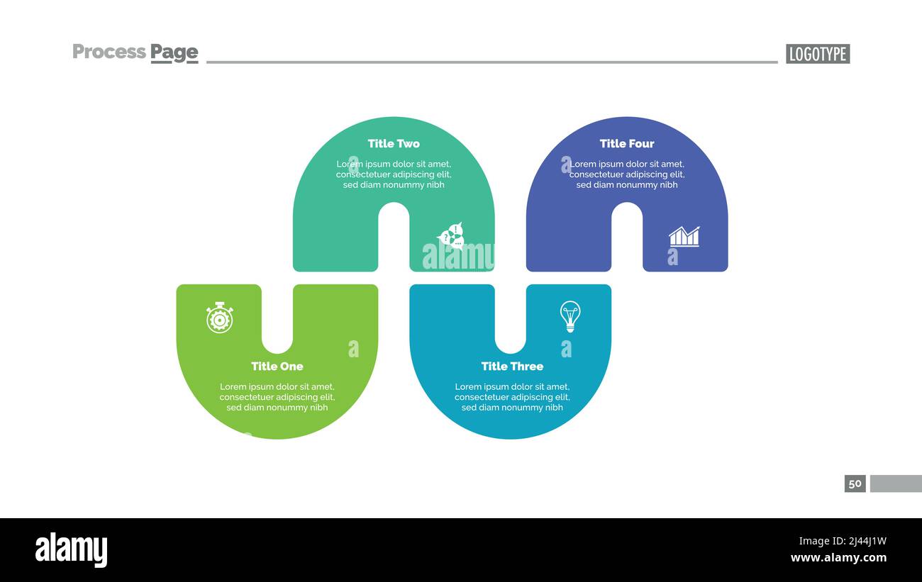 Diagramme de processus avec quatre éléments. Graphique, diapositive, modèle. Concept créatif pour l'infographique, la présentation, le projet, le rapport. Peut être utilisé pour la partie supérieure Illustration de Vecteur