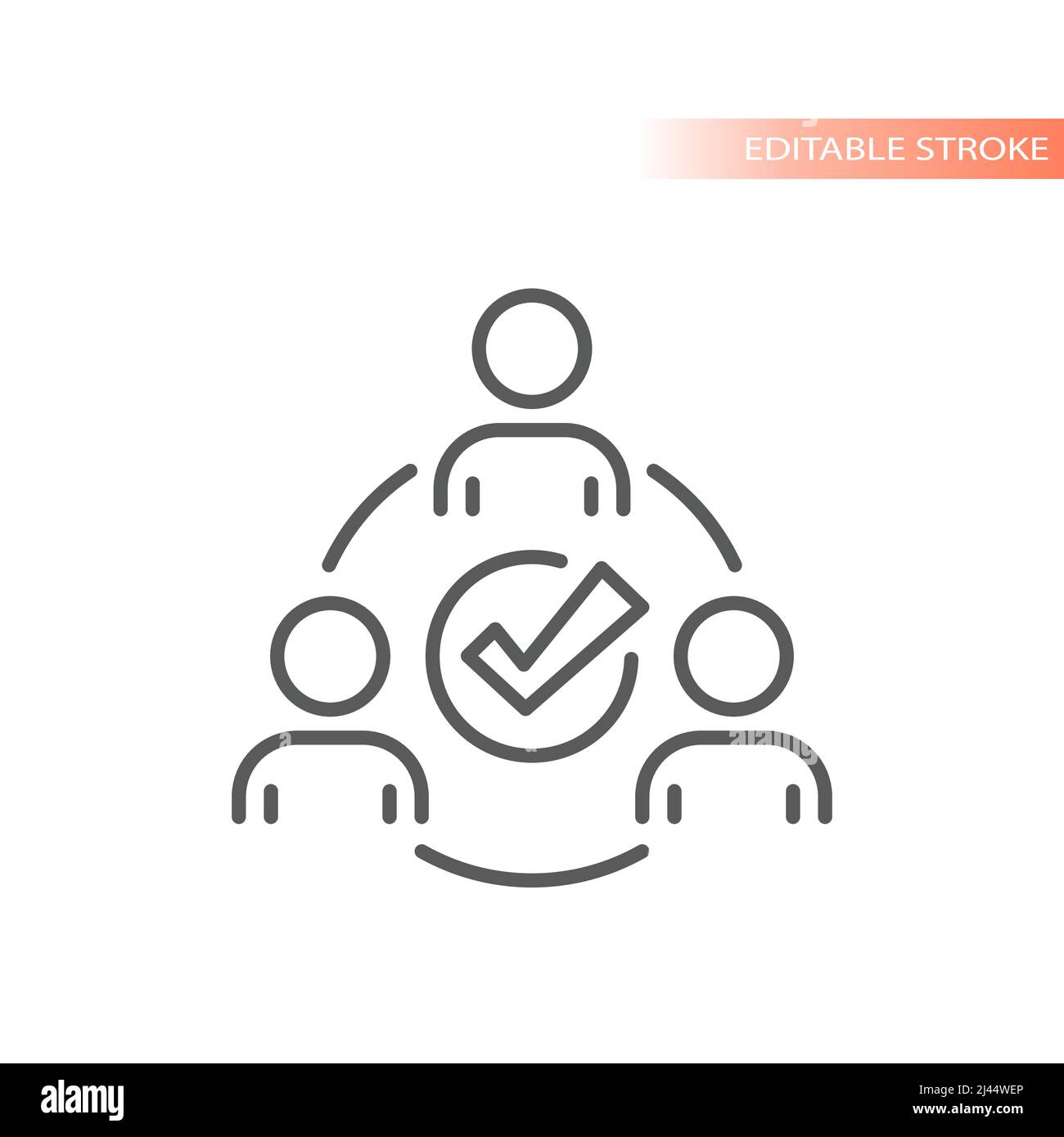 Cercle de personnes, icône de connectivité de travail d'équipe. Symbole vectoriel de la collaboration d'entreprise. Illustration de Vecteur