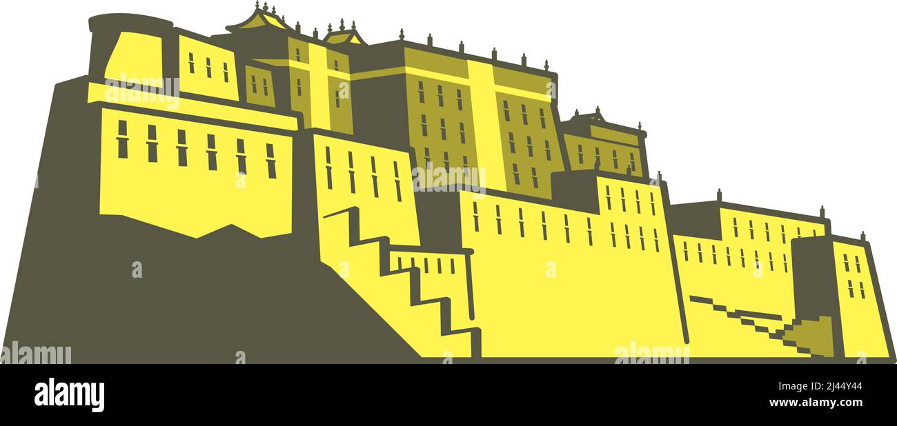 Palais de Potala. Célèbre site de la série mondiale Illustration de Vecteur