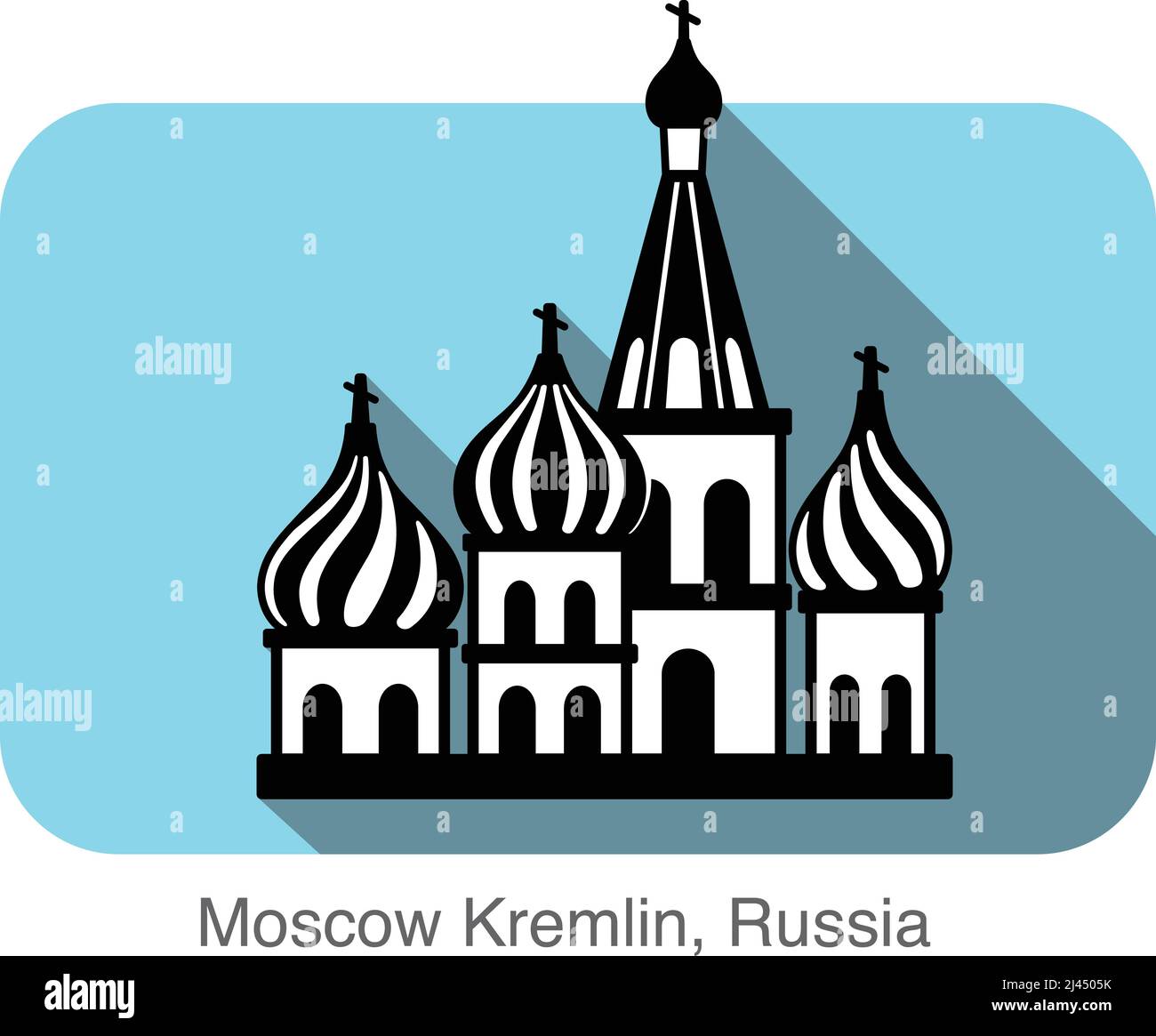 Kremlin silhouette, célèbre monument de l'icône mondiale Illustration de Vecteur