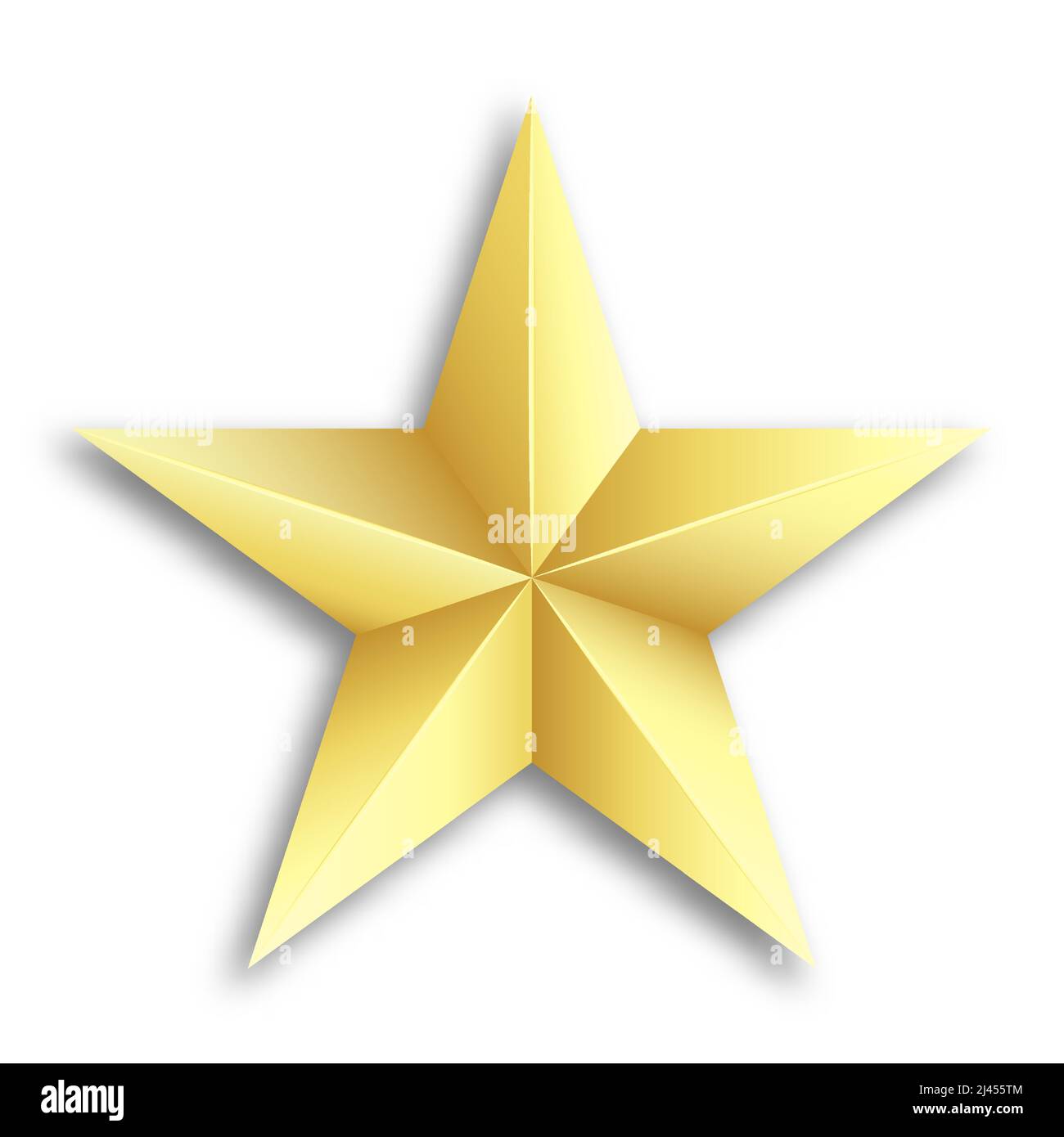 Cinq étoiles pointues d'or. Insigne militaire des forces navales et terrestres. Vecteur réaliste isolé sur fond blanc Illustration de Vecteur