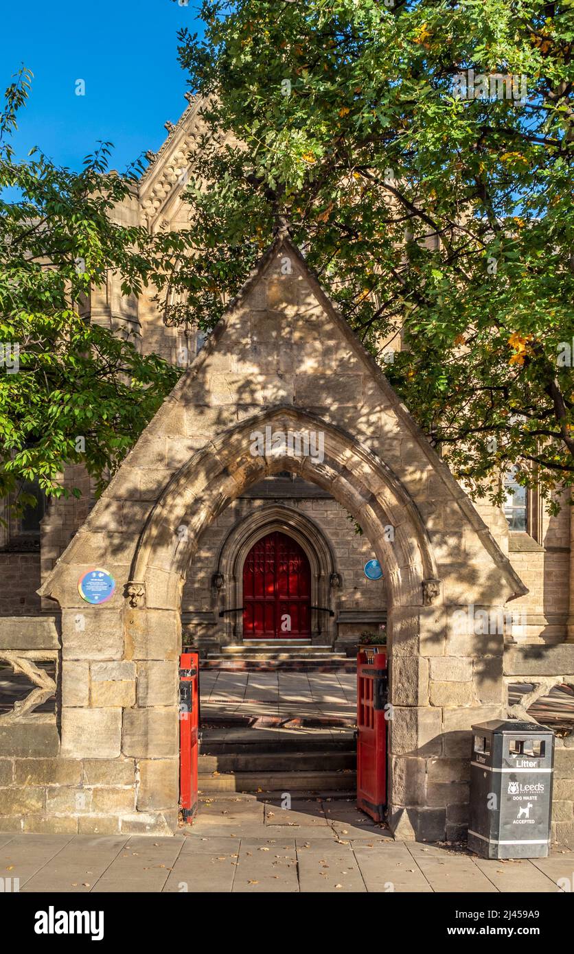 Park Row, porte de Mill Hill Chapel, Leeds, Royaume-Uni. Banque D'Images