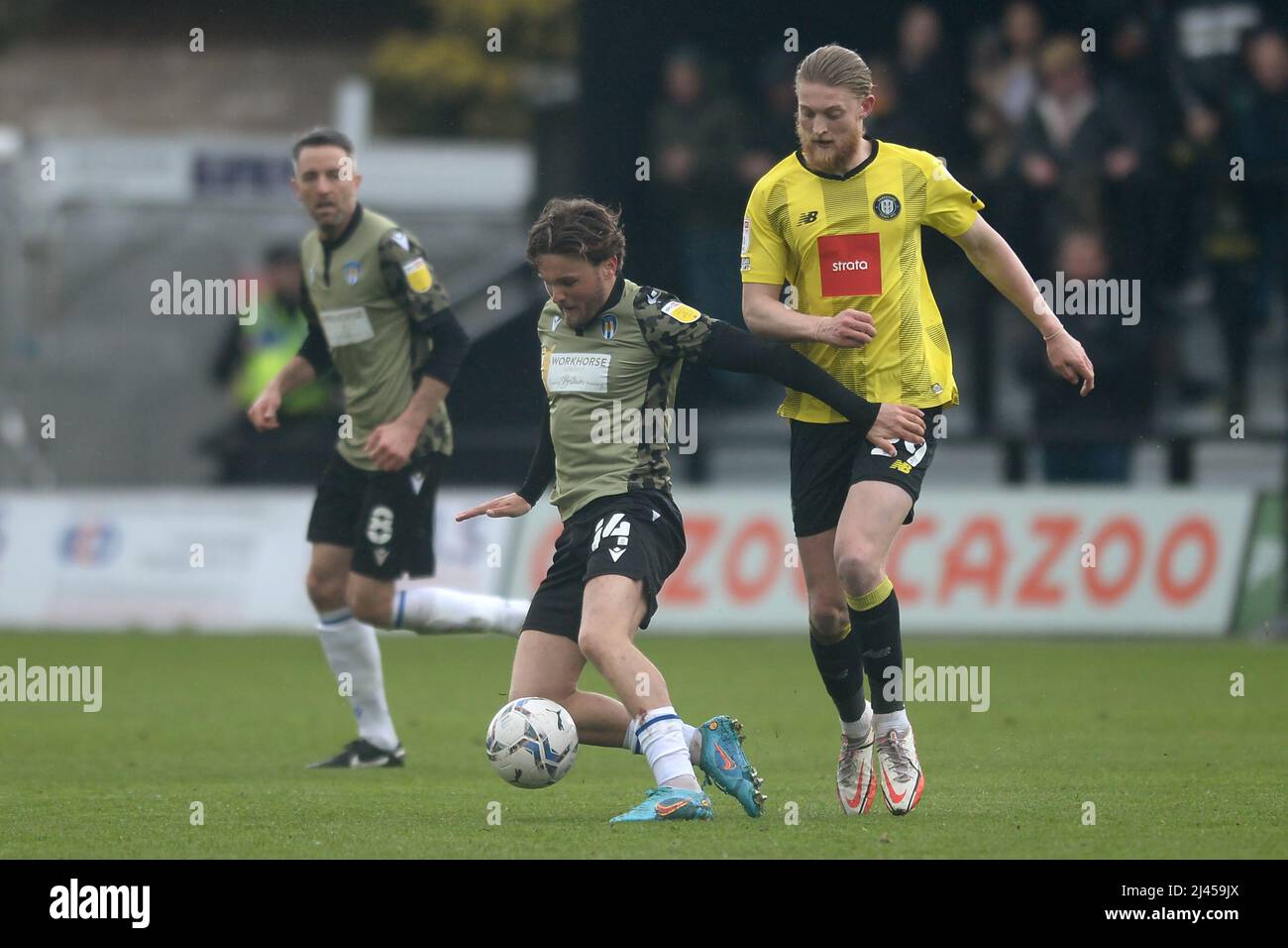 Noah Chilvers of Colchester United - Harrogate Town / Colchester United, Sky Bet League Two, GNC Stadium, Harrogate, Royaume-Uni - 2nd avril 2022 usage éditorial exclusif - restrictions DataCo applicables Banque D'Images