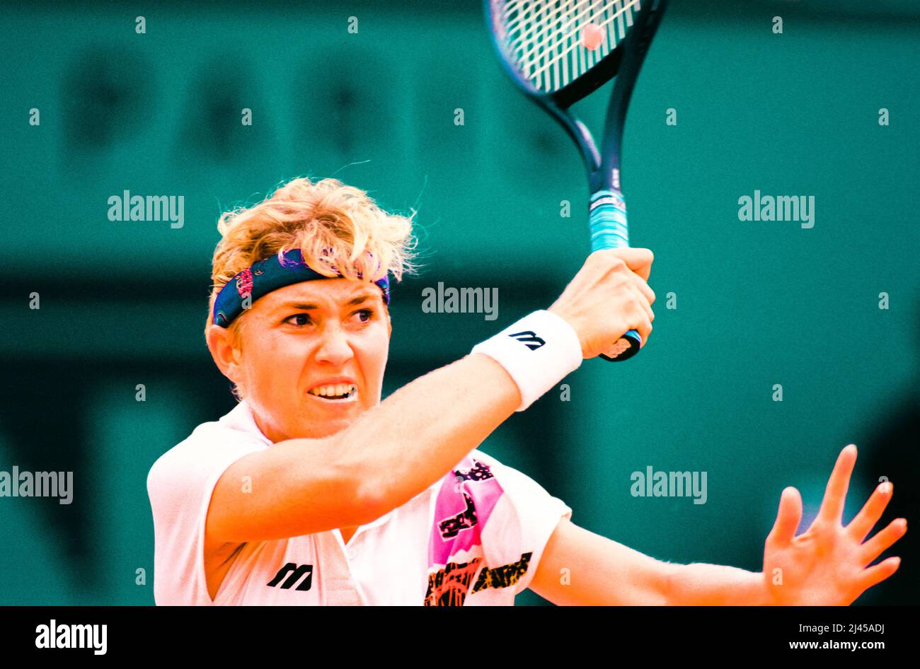 Le joueur de tennis professionnel néerlandais Kristie Boogert, ici en mai 1993, lors de l'Open de France, officiellement connu sous le nom de Roland-Garros Banque D'Images