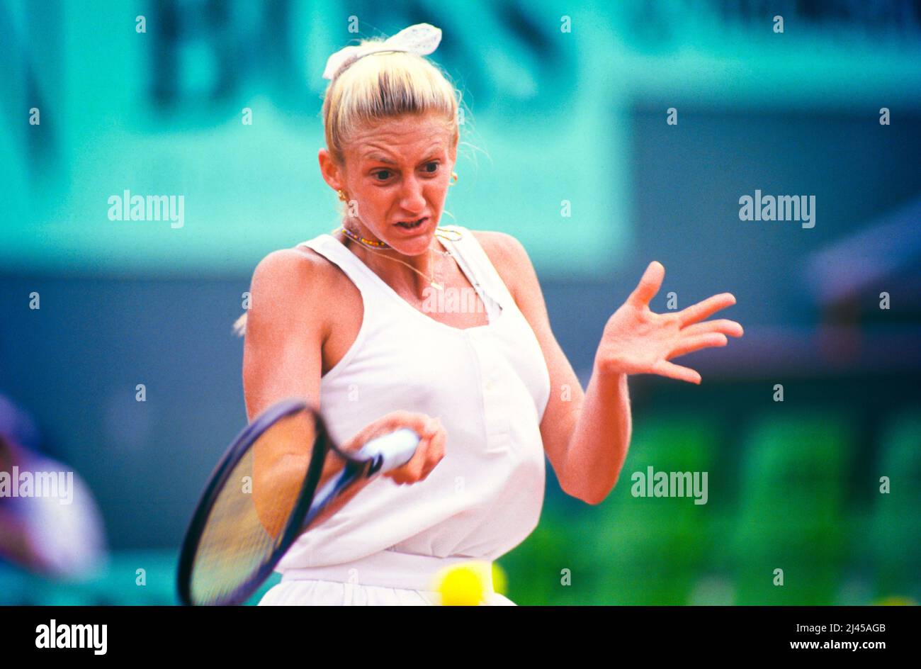 La joueuse de tennis professionnelle Mary Pierce, ici en mai 1993, lors de l'Open de France, officiellement connue sous le nom de Roland-Garros Banque D'Images