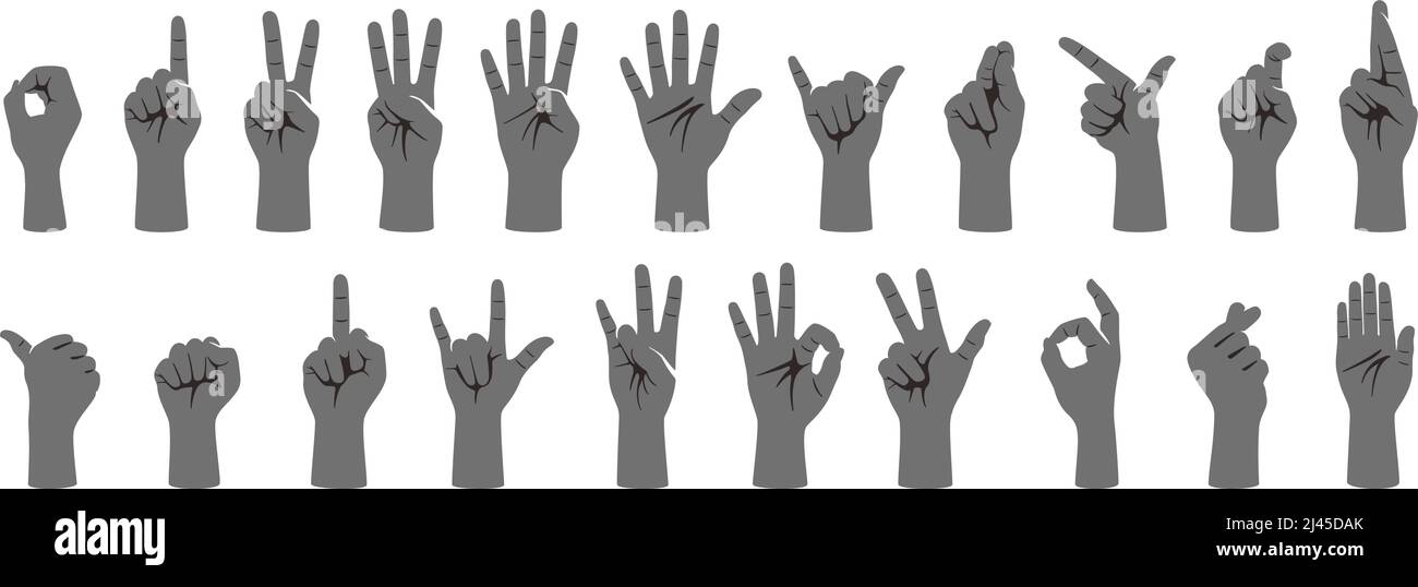 jeu d'icônes de mouvement de la main, illustration vectorielle Illustration de Vecteur