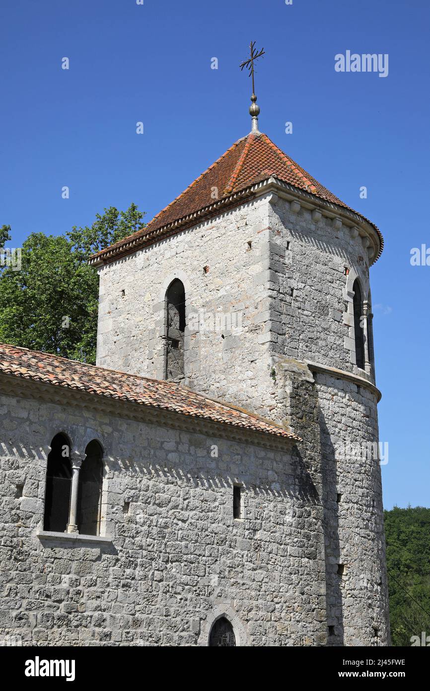 Hautefage-la-Tour (sud-ouest de la France) : Église de Saint-Just Banque D'Images