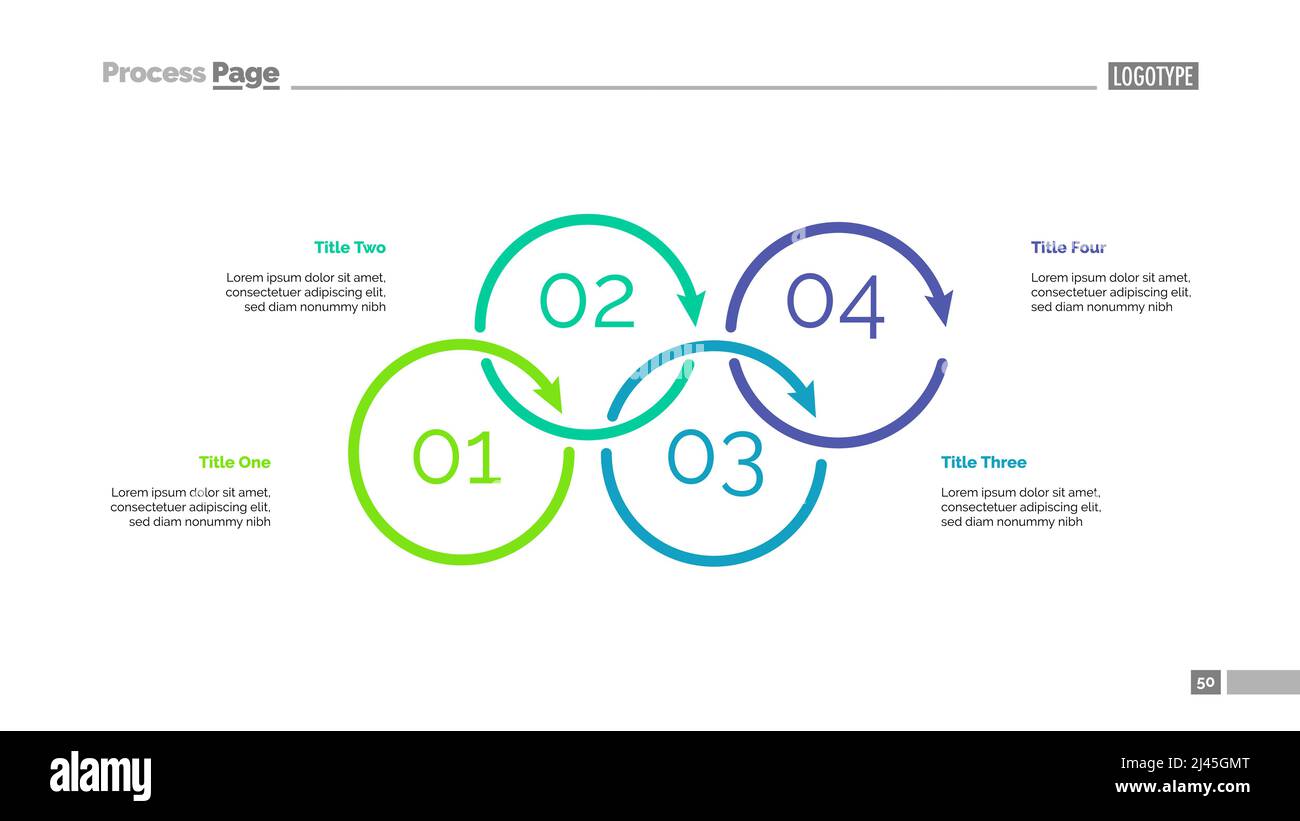 Diagramme de processus avec quatre éléments. Graphique de cycle, graphique d'étape, présentation. Concept créatif pour l'infographique, la présentation, le projet, le rapport. Peut être utilisé pour Illustration de Vecteur