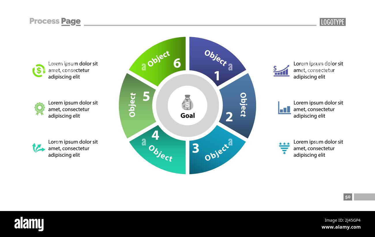 Graphique circulaire avec modèle en six parties. Données d'entreprise. Schéma, infographie, conception. Concept créatif pour l'infographie, le modèle, la présentation. Peut être utilisé Illustration de Vecteur