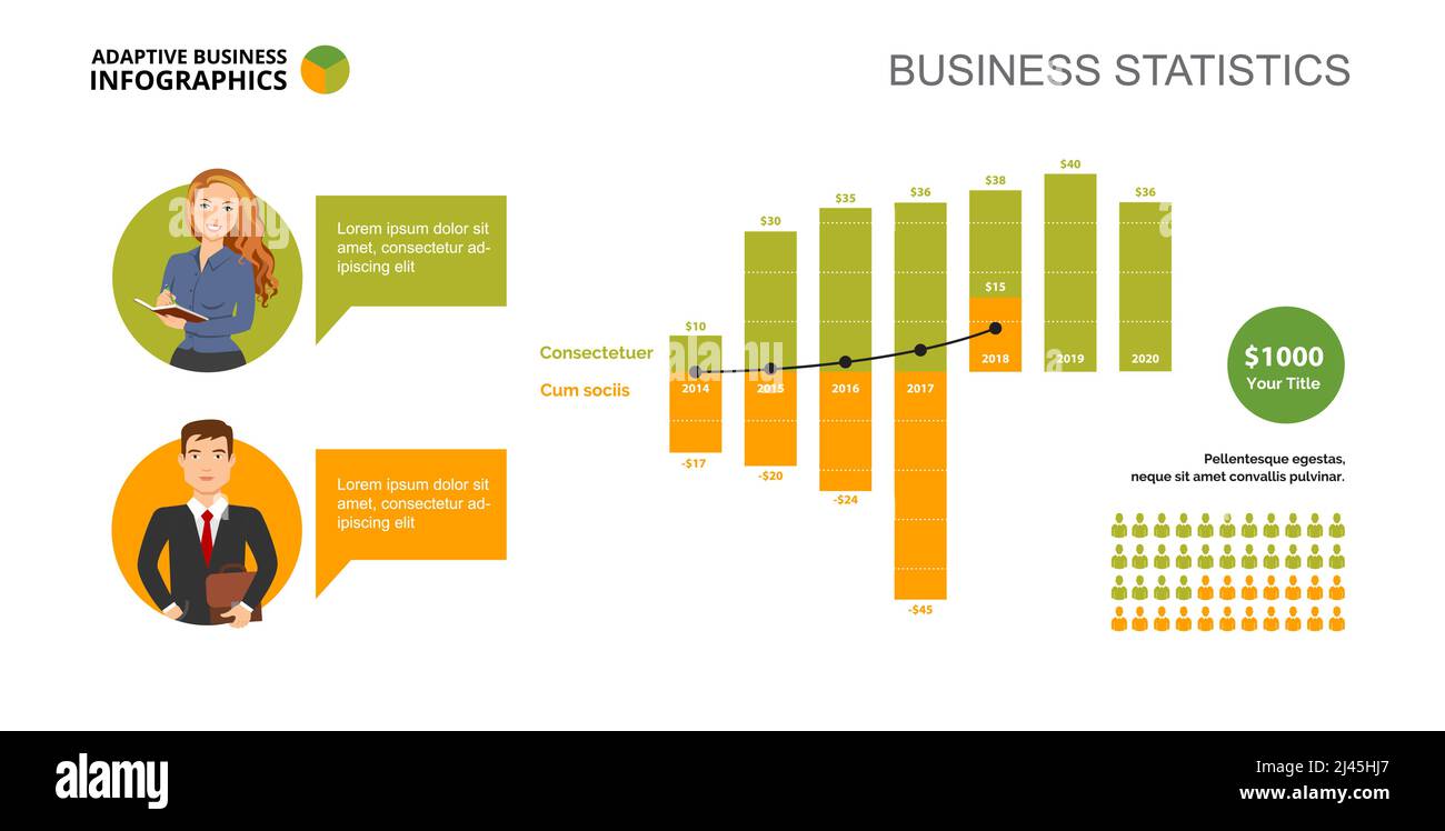 Infographies de synchronisation. Graphique à barres, synoptique, présentation. Concept créatif pour l'infographique, la présentation. Peut être utilisé pour des sujets tels que l'entreprise, la stratégie, Illustration de Vecteur