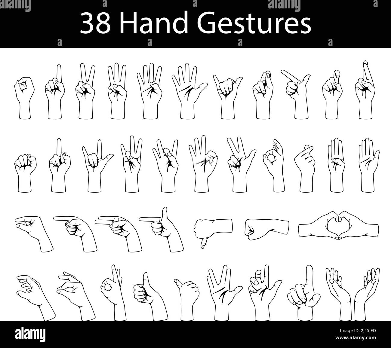 jeu d'icônes de mouvement de la main, illustration vectorielle Illustration de Vecteur