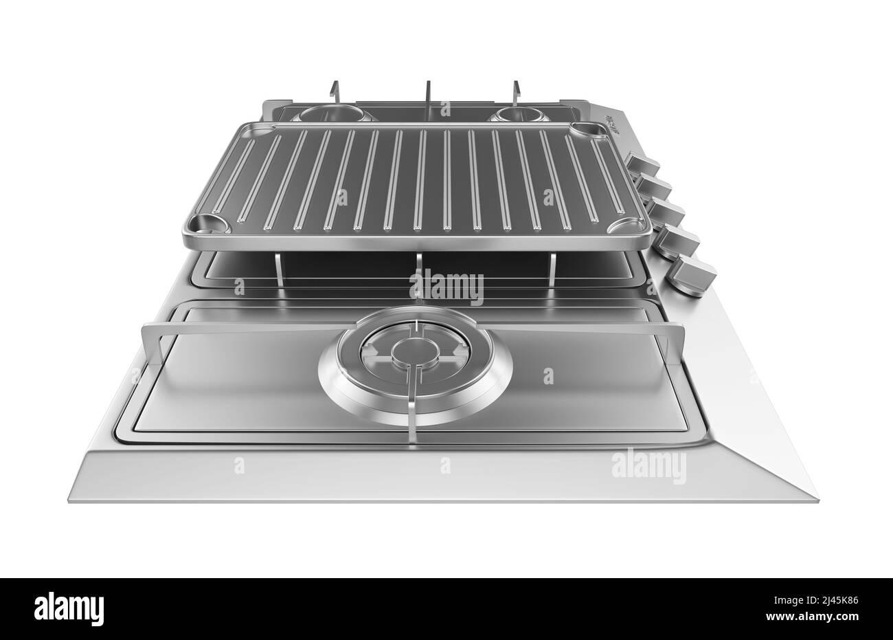 Évier de cuisine isolé sur fond blanc, 3D rendu. Banque D'Images