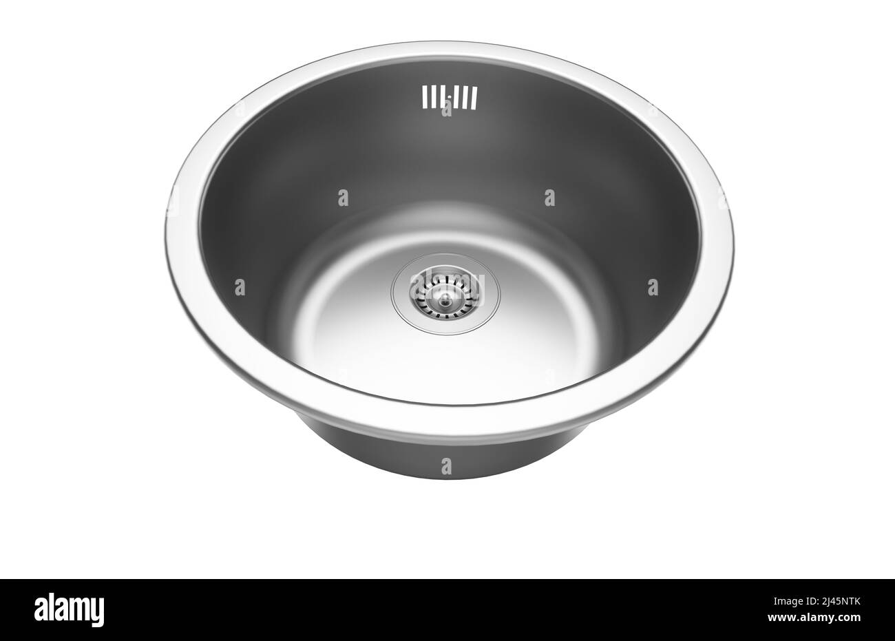 Évier de cuisine isolé sur fond blanc, 3D rendu. Banque D'Images