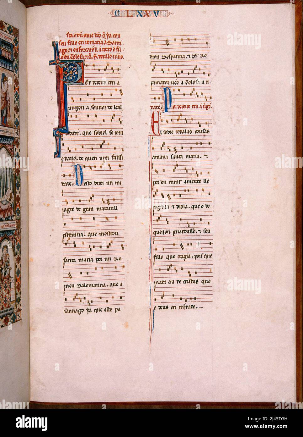 MTI1 - CANTIGA DE SANTA MARIA Nº 175 - F232R - SIGLO XIII Auteur: Alfonso X de Castille. LIEU: MONASTERIO-BIBLIOTECA-COLECCION. SAN LORENZO DEL ESCORIAL. MADRID. ESPAGNE. Banque D'Images