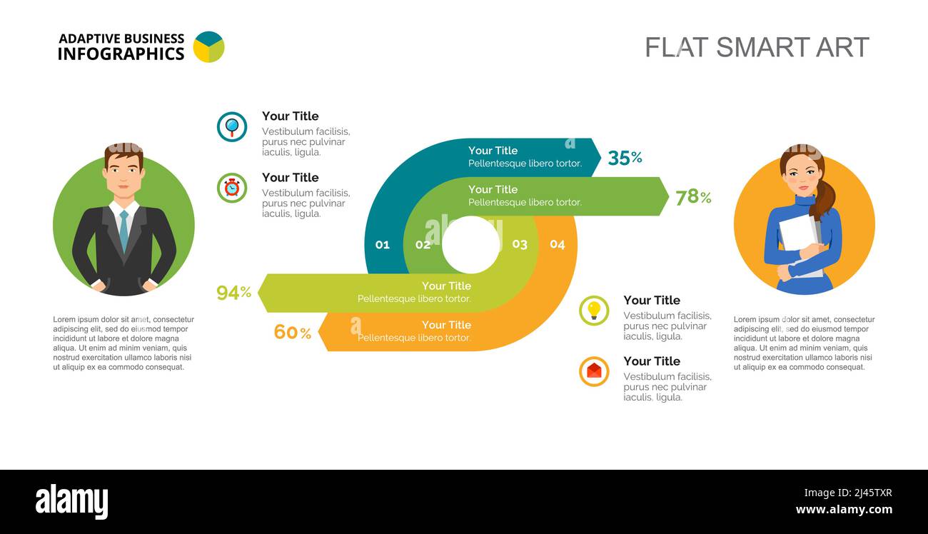 Tableau de pourcentage de quatre options. Données d'entreprise. Comparaison, financière, diagramme. Concept créatif pour infographie, modèles, présentation. Peut être utilisé f Illustration de Vecteur