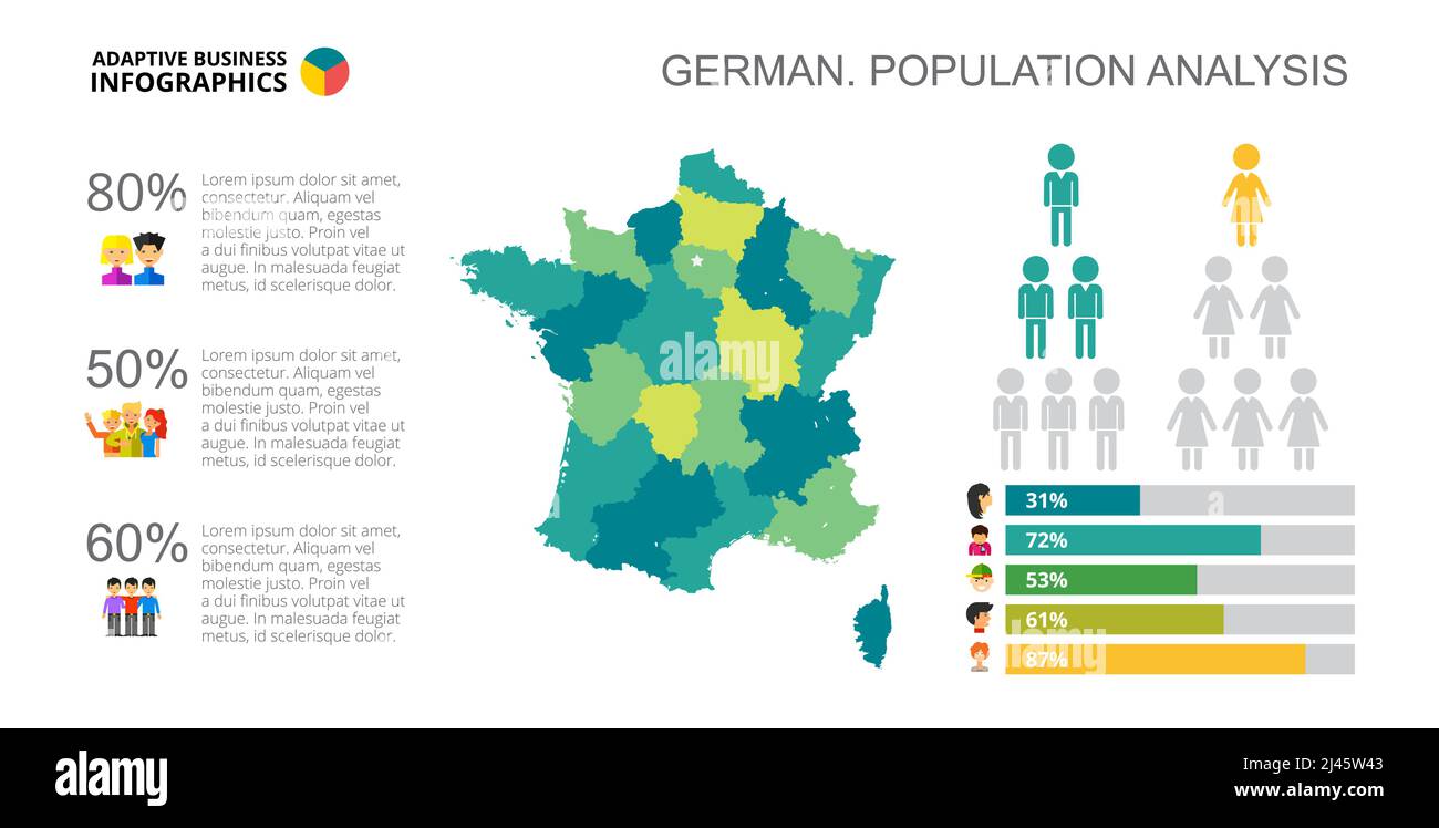 Graphique à barres. Diagramme de comparaison, graphique, présentation. Concept créatif pour l'infographique, la présentation, le projet, le rapport. Peut être utilisé pour des sujets comme la France, po Illustration de Vecteur