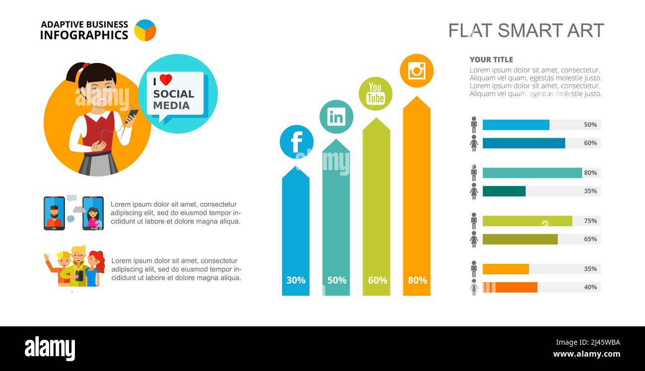 Graphique à barres. Diagramme de comparaison, graphique, présentation. Concept créatif pour l'infographique, la présentation, le projet, le rapport. Peut être utilisé pour des sujets comme social med Illustration de Vecteur