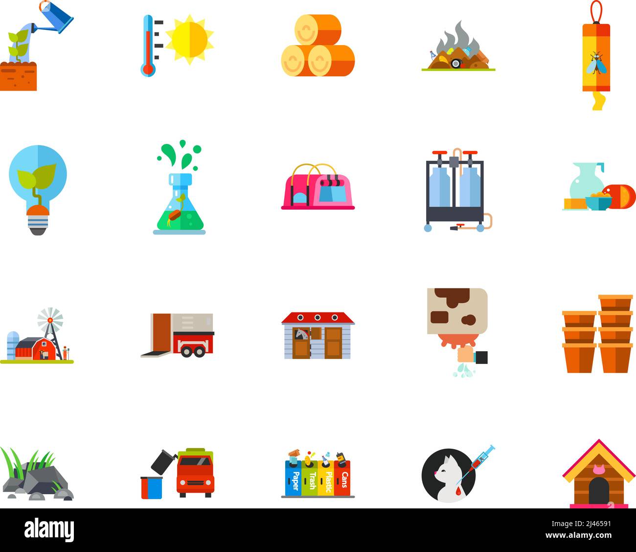 Icône de vie de pays définie. Peut être utilisé pour des sujets comme l'élevage, l'agriculture, le ranch, l'agriculture Illustration de Vecteur