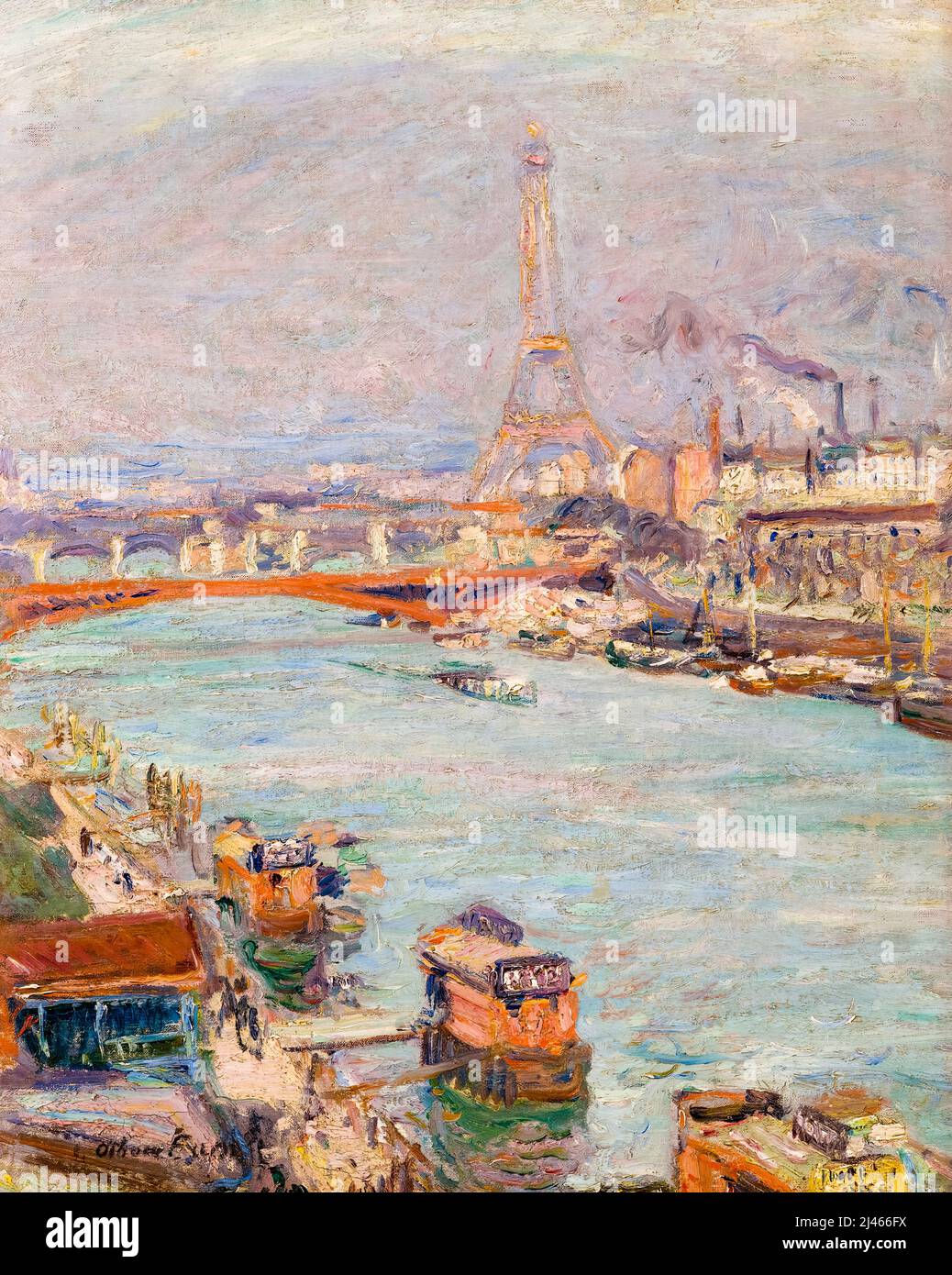 La Seine à Paris, la Tour Eiffel, le jour, paysage peint à l'huile sur toile par Othon Friesz, 1905-1906 Banque D'Images