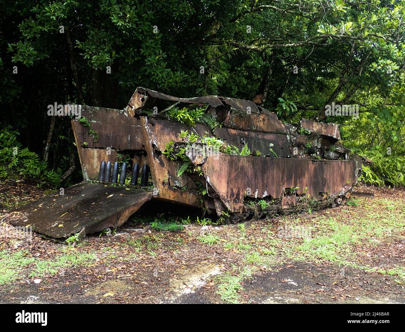 WW2 embarcation de la bataille de Peliu, Palau Banque D'Images