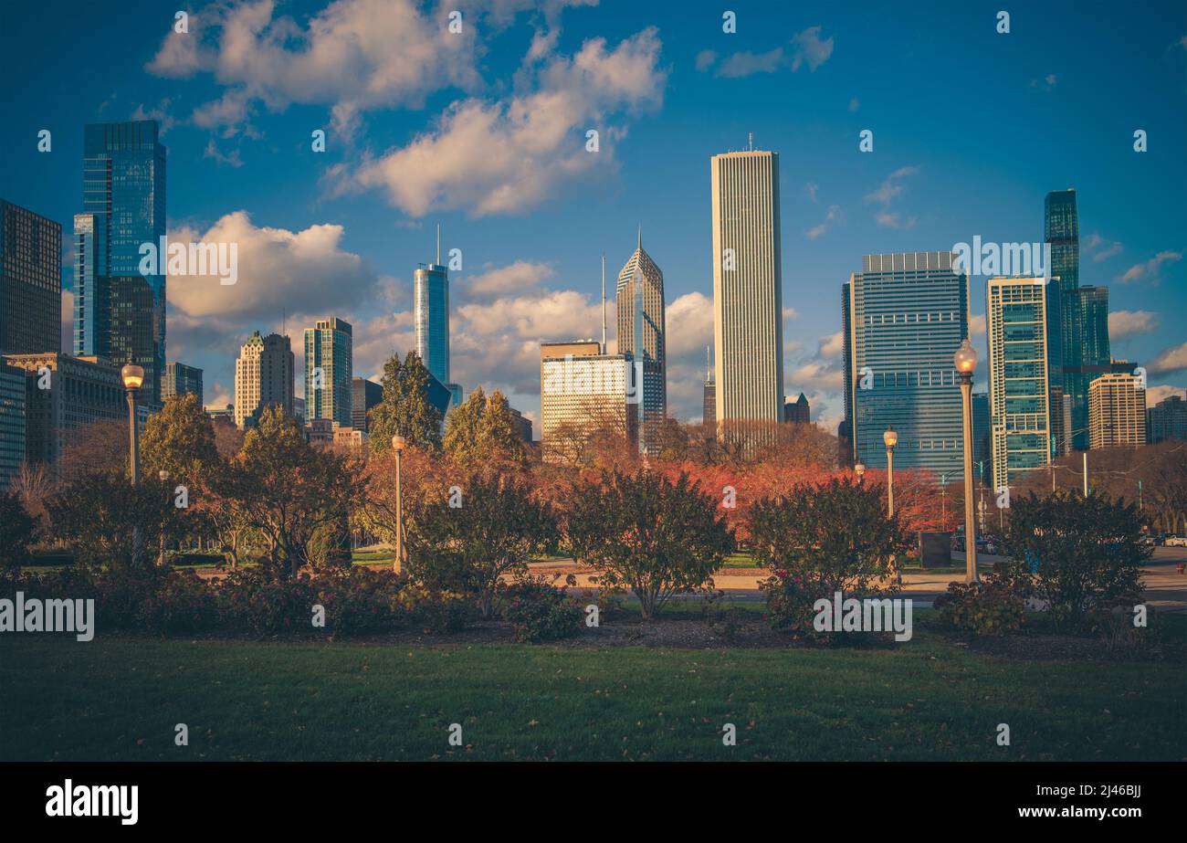 Novembre 2021 Centre-ville de Chicago, Illinois. Centre-ville de Millennium Park. États-Unis d'Amérique. Banque D'Images