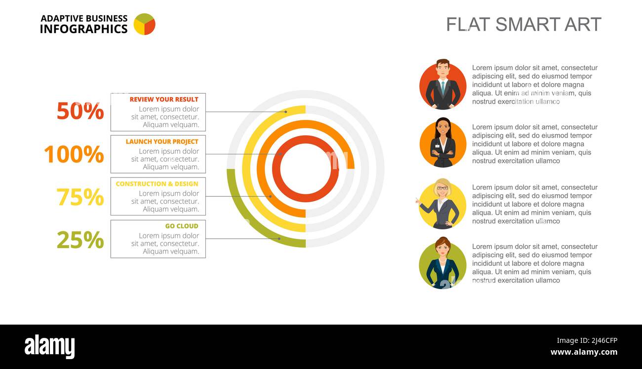 Tableau des quatre options. Données d'entreprise. Pourcentage, diagramme, conception. Concept créatif pour infographie, modèles, présentation. Peut être utilisé pour le sujet Illustration de Vecteur