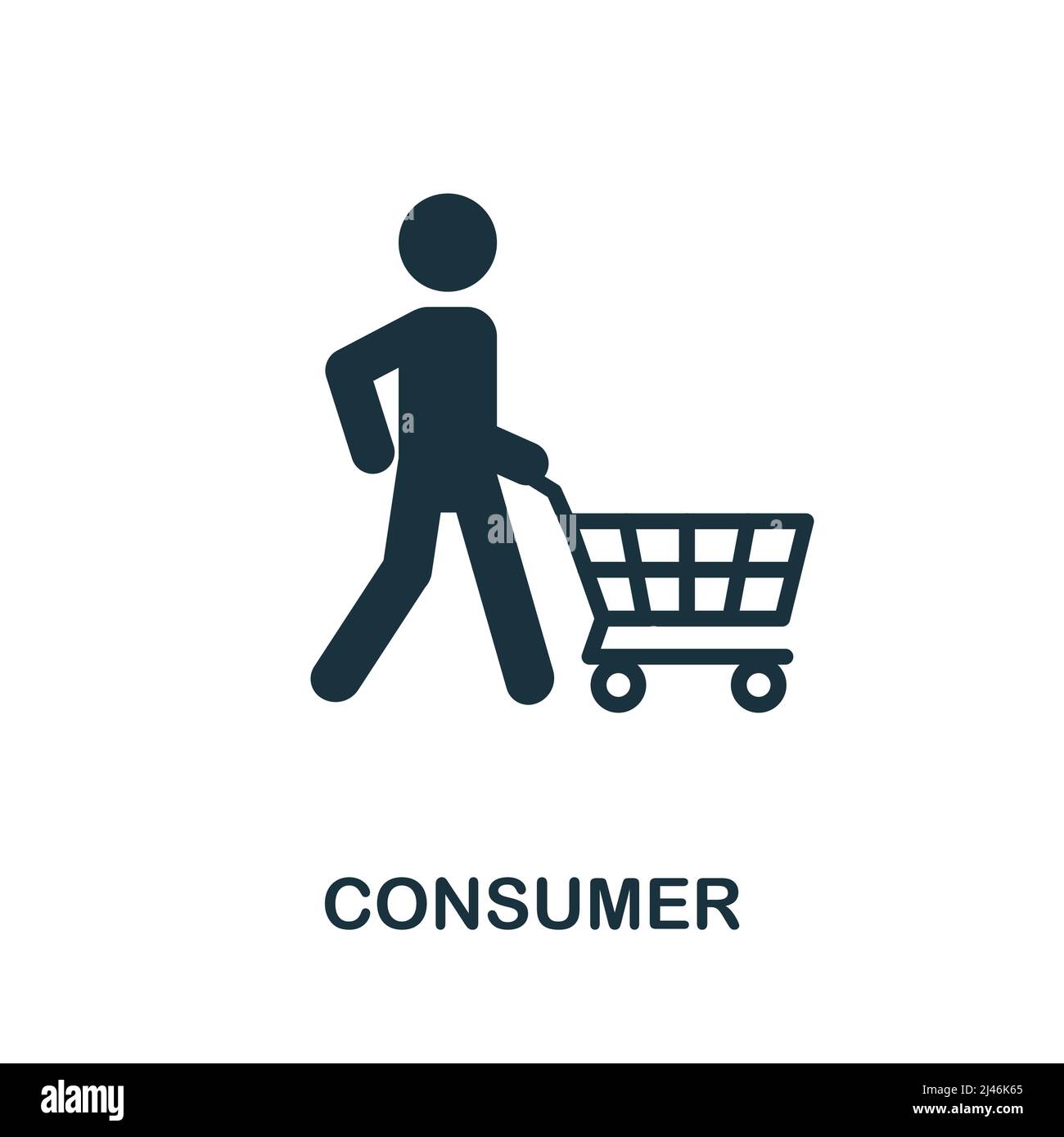 Icône de client plat. Affiche d'élément de couleur de la collection marketing. Affiche d'icône de consommateur plat pour la conception Web, les infographies et bien plus encore. Illustration de Vecteur